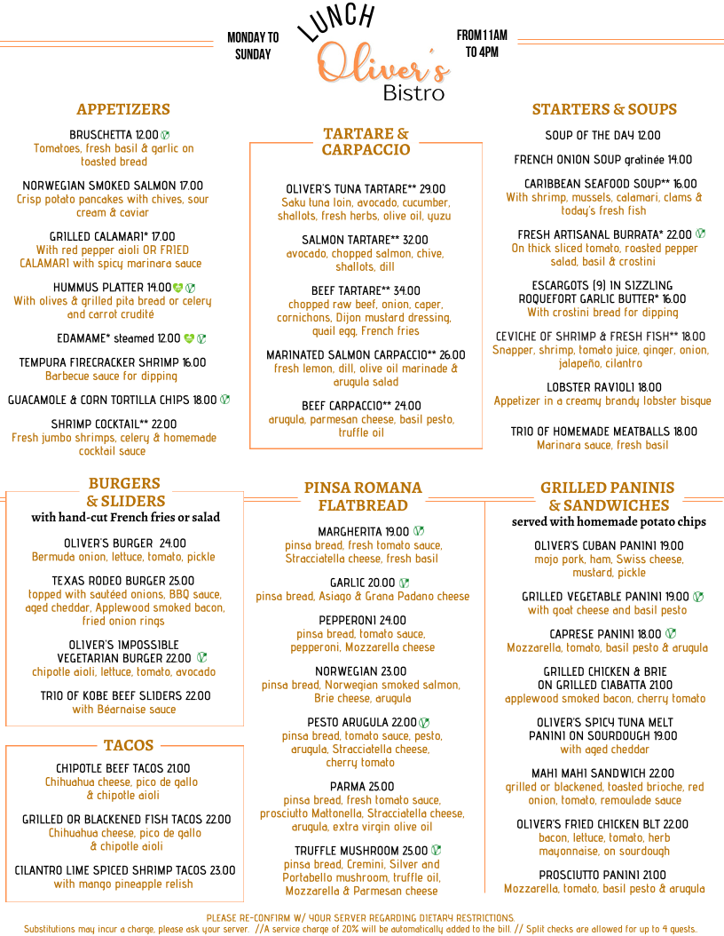 Oliver's Bistro Menu - Image 2